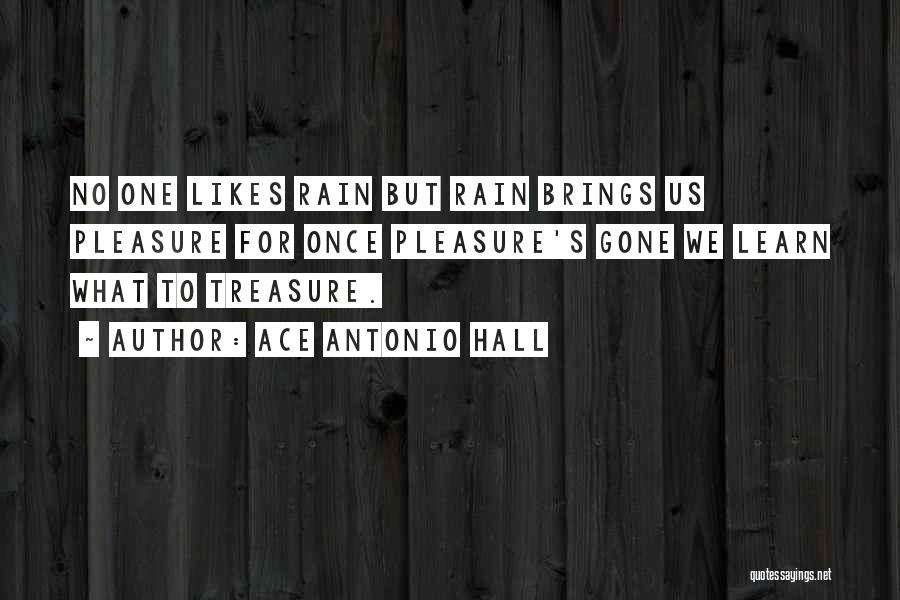 Ace Antonio Hall Quotes: No One Likes Rain But Rain Brings Us Pleasure For Once Pleasure's Gone We Learn What To Treasure.