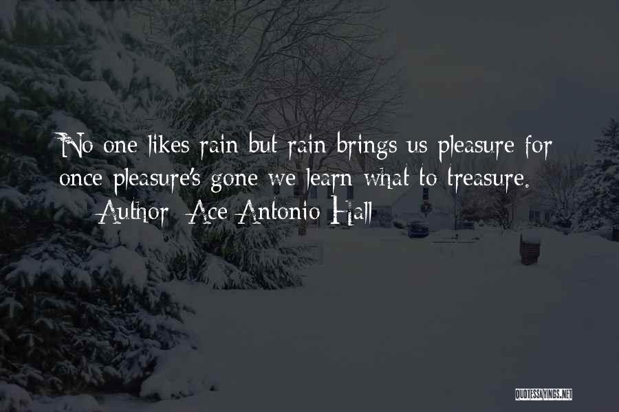 Ace Antonio Hall Quotes: No One Likes Rain But Rain Brings Us Pleasure For Once Pleasure's Gone We Learn What To Treasure.