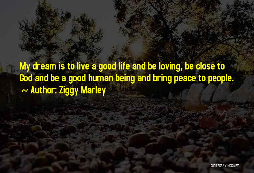 Ziggy Marley Quotes: My Dream Is To Live A Good Life And Be Loving, Be Close To God And Be A Good Human