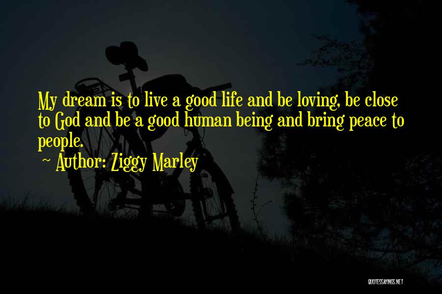 Ziggy Marley Quotes: My Dream Is To Live A Good Life And Be Loving, Be Close To God And Be A Good Human