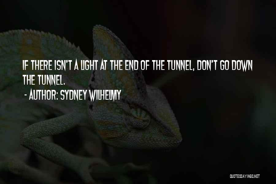 Sydney Wilhelmy Quotes: If There Isn't A Light At The End Of The Tunnel, Don't Go Down The Tunnel.