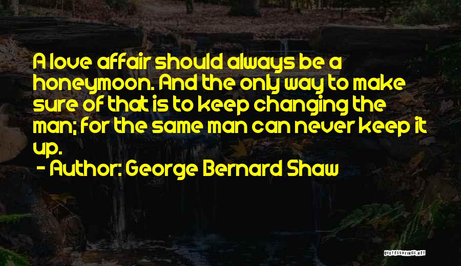 George Bernard Shaw Quotes: A Love Affair Should Always Be A Honeymoon. And The Only Way To Make Sure Of That Is To Keep