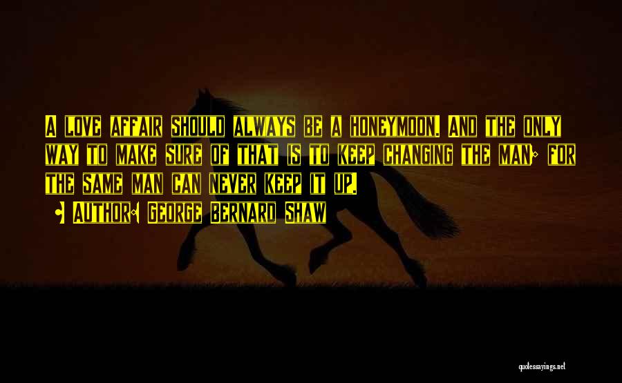 George Bernard Shaw Quotes: A Love Affair Should Always Be A Honeymoon. And The Only Way To Make Sure Of That Is To Keep