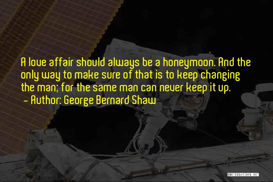 George Bernard Shaw Quotes: A Love Affair Should Always Be A Honeymoon. And The Only Way To Make Sure Of That Is To Keep