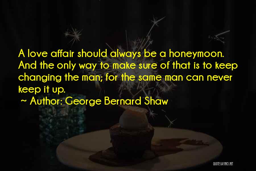 George Bernard Shaw Quotes: A Love Affair Should Always Be A Honeymoon. And The Only Way To Make Sure Of That Is To Keep