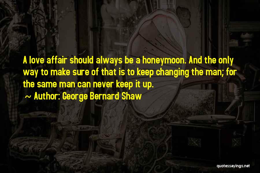 George Bernard Shaw Quotes: A Love Affair Should Always Be A Honeymoon. And The Only Way To Make Sure Of That Is To Keep