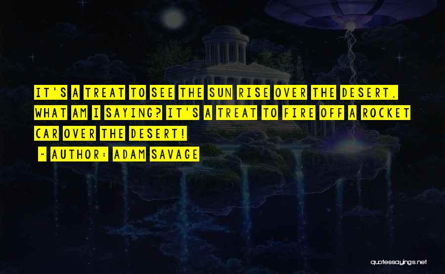 Adam Savage Quotes: It's A Treat To See The Sun Rise Over The Desert. What Am I Saying? It's A Treat To Fire