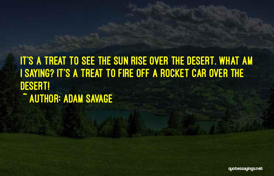 Adam Savage Quotes: It's A Treat To See The Sun Rise Over The Desert. What Am I Saying? It's A Treat To Fire