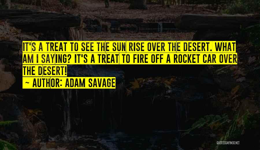 Adam Savage Quotes: It's A Treat To See The Sun Rise Over The Desert. What Am I Saying? It's A Treat To Fire