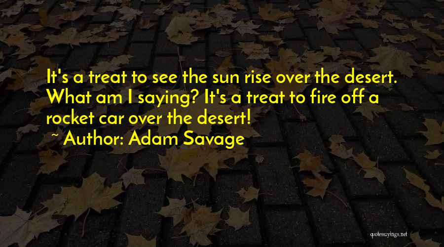 Adam Savage Quotes: It's A Treat To See The Sun Rise Over The Desert. What Am I Saying? It's A Treat To Fire