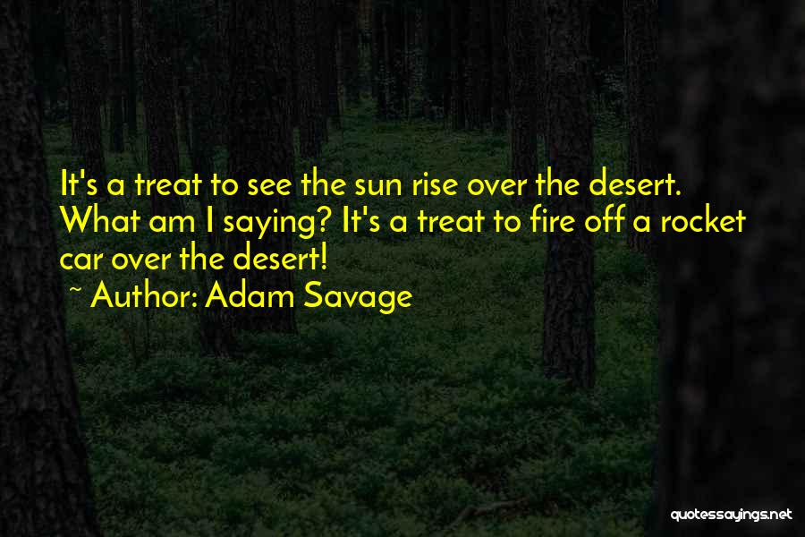 Adam Savage Quotes: It's A Treat To See The Sun Rise Over The Desert. What Am I Saying? It's A Treat To Fire
