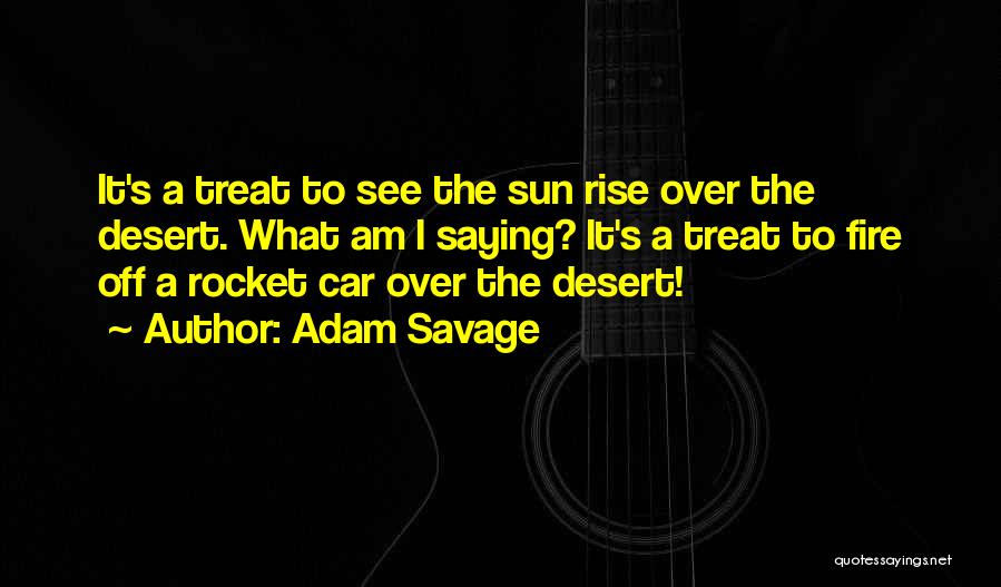 Adam Savage Quotes: It's A Treat To See The Sun Rise Over The Desert. What Am I Saying? It's A Treat To Fire