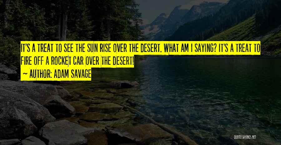 Adam Savage Quotes: It's A Treat To See The Sun Rise Over The Desert. What Am I Saying? It's A Treat To Fire