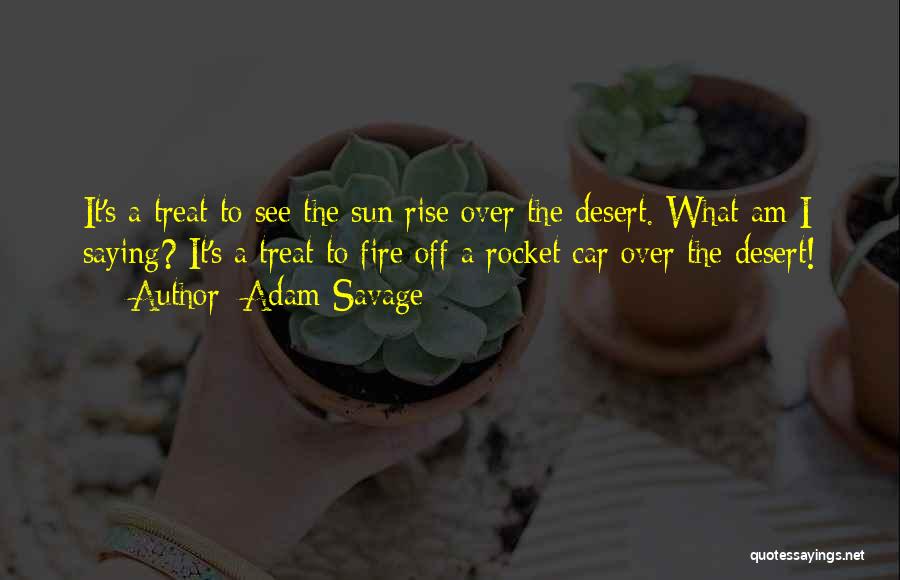 Adam Savage Quotes: It's A Treat To See The Sun Rise Over The Desert. What Am I Saying? It's A Treat To Fire