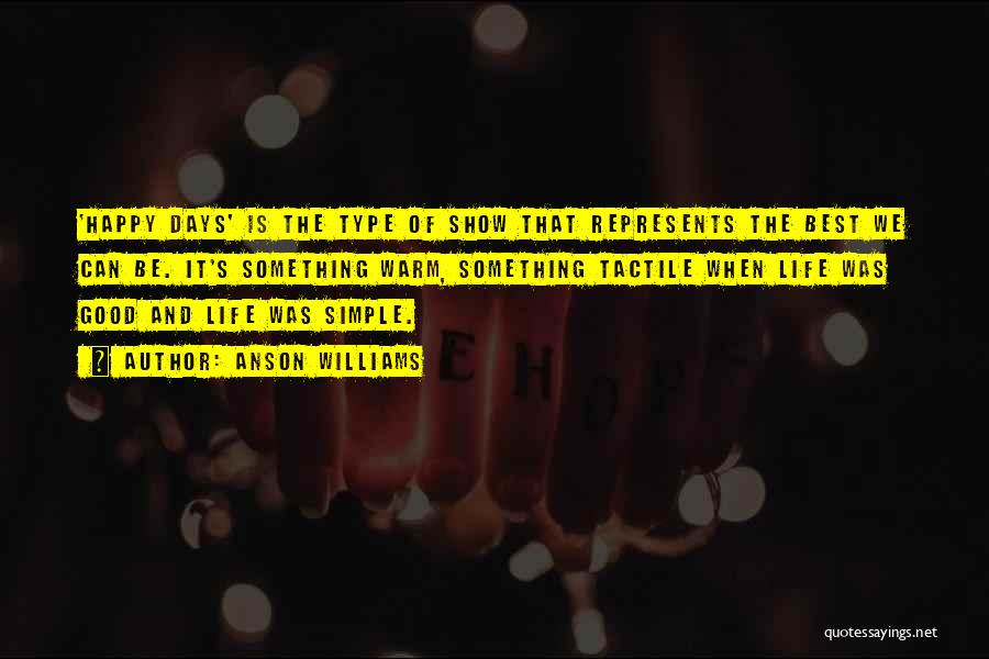 Anson Williams Quotes: 'happy Days' Is The Type Of Show That Represents The Best We Can Be. It's Something Warm, Something Tactile When