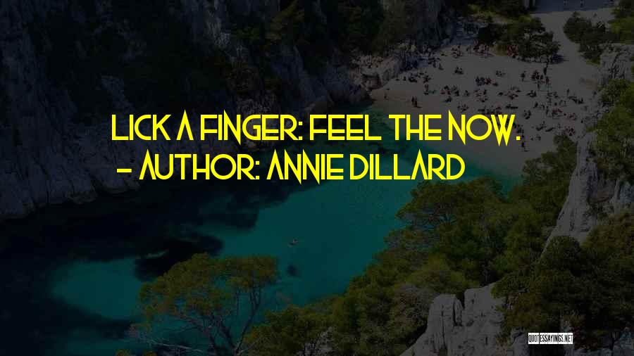 Annie Dillard Quotes: Lick A Finger: Feel The Now.