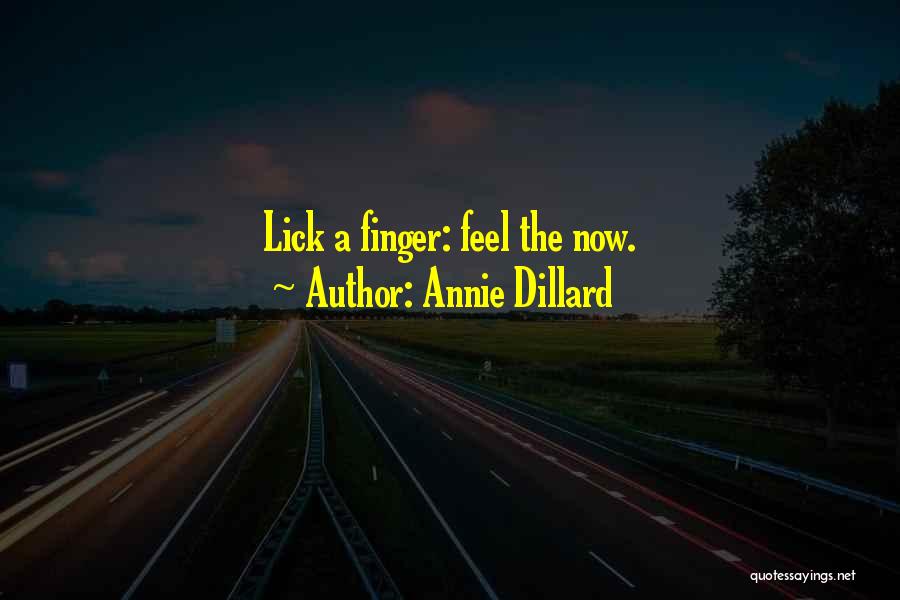Annie Dillard Quotes: Lick A Finger: Feel The Now.