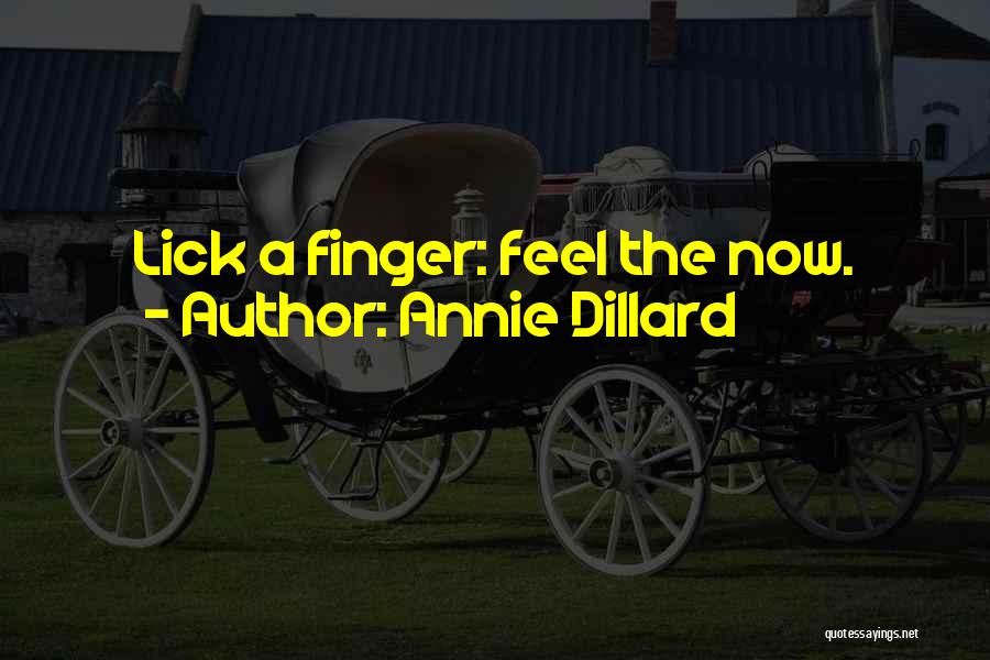 Annie Dillard Quotes: Lick A Finger: Feel The Now.