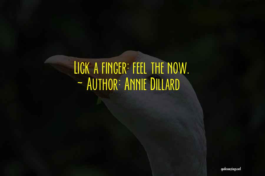 Annie Dillard Quotes: Lick A Finger: Feel The Now.