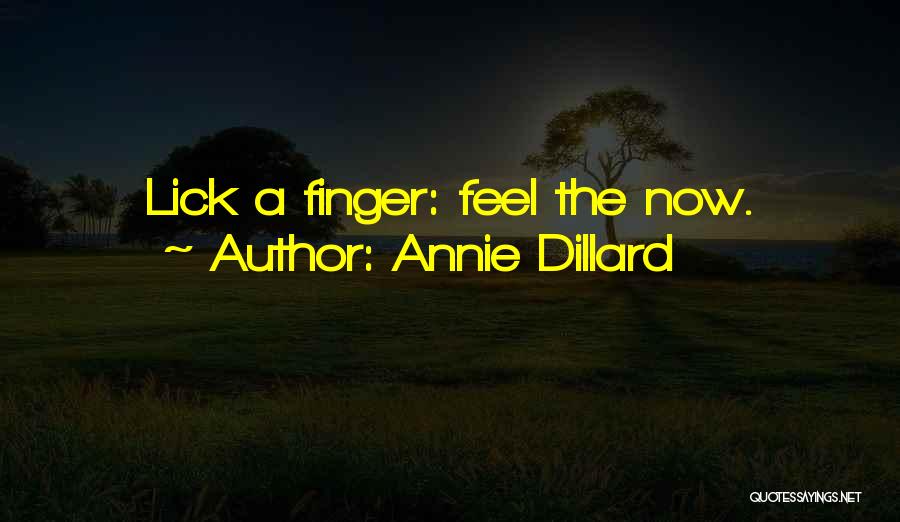 Annie Dillard Quotes: Lick A Finger: Feel The Now.