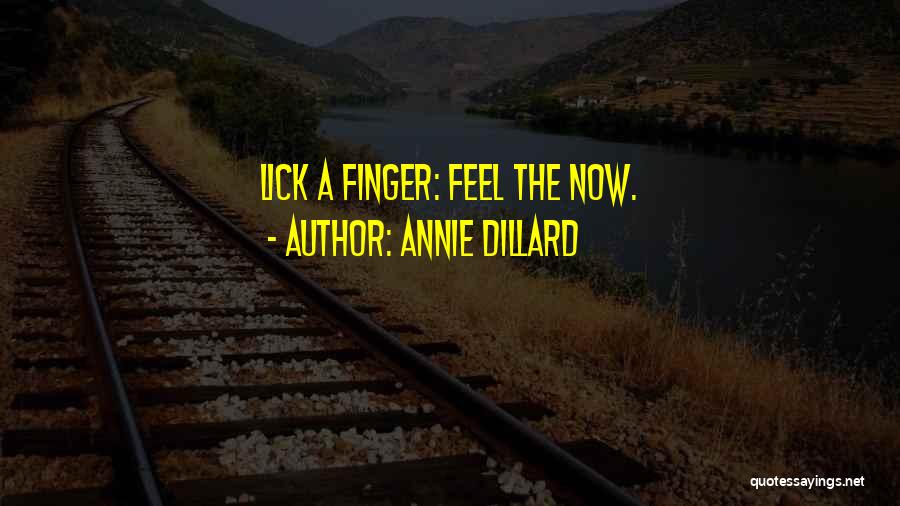 Annie Dillard Quotes: Lick A Finger: Feel The Now.