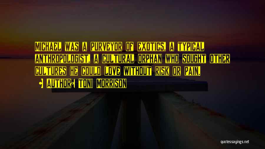 Toni Morrison Quotes: Michael Was A Purveyor Of Exotics, A Typical Anthropologist, A Cultural Orphan Who Sought Other Cultures He Could Love Without