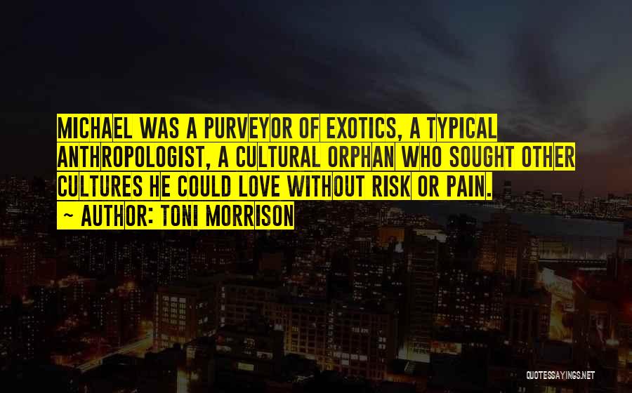 Toni Morrison Quotes: Michael Was A Purveyor Of Exotics, A Typical Anthropologist, A Cultural Orphan Who Sought Other Cultures He Could Love Without