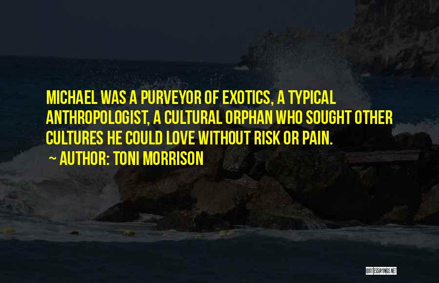 Toni Morrison Quotes: Michael Was A Purveyor Of Exotics, A Typical Anthropologist, A Cultural Orphan Who Sought Other Cultures He Could Love Without