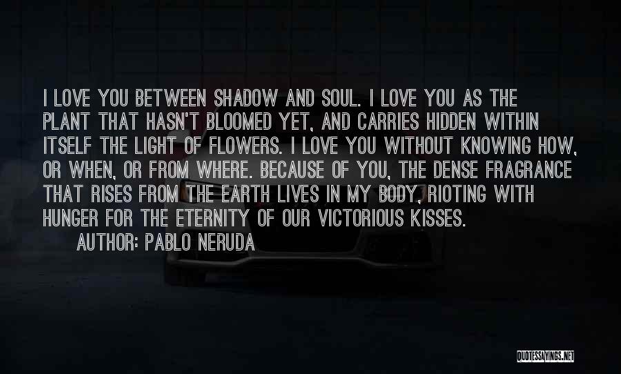 Pablo Neruda Quotes: I Love You Between Shadow And Soul. I Love You As The Plant That Hasn't Bloomed Yet, And Carries Hidden