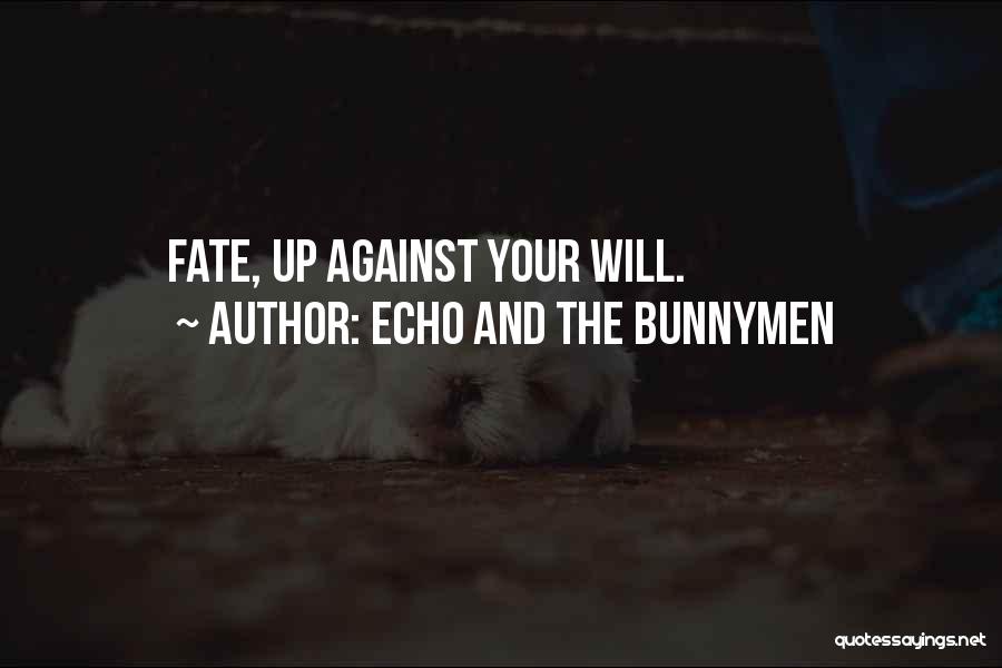 Echo And The Bunnymen Quotes: Fate, Up Against Your Will.