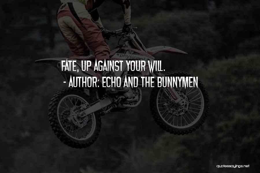 Echo And The Bunnymen Quotes: Fate, Up Against Your Will.