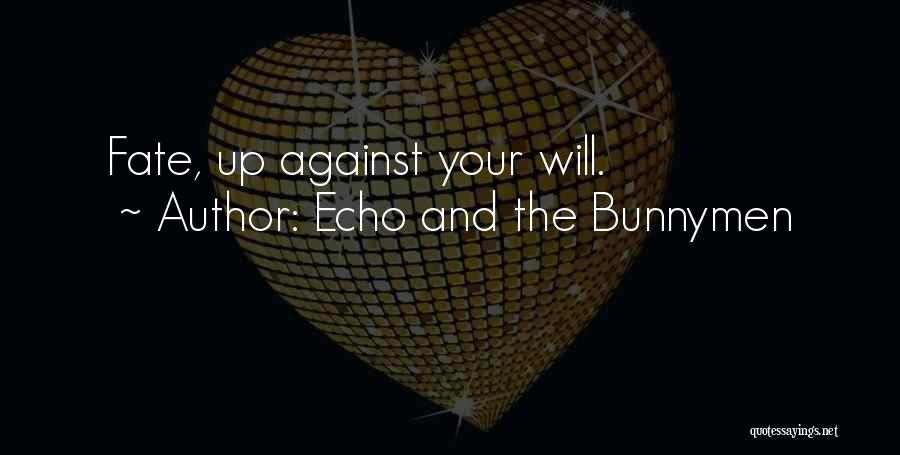Echo And The Bunnymen Quotes: Fate, Up Against Your Will.