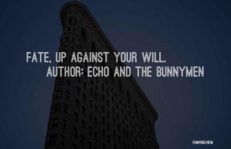 Echo And The Bunnymen Quotes: Fate, Up Against Your Will.