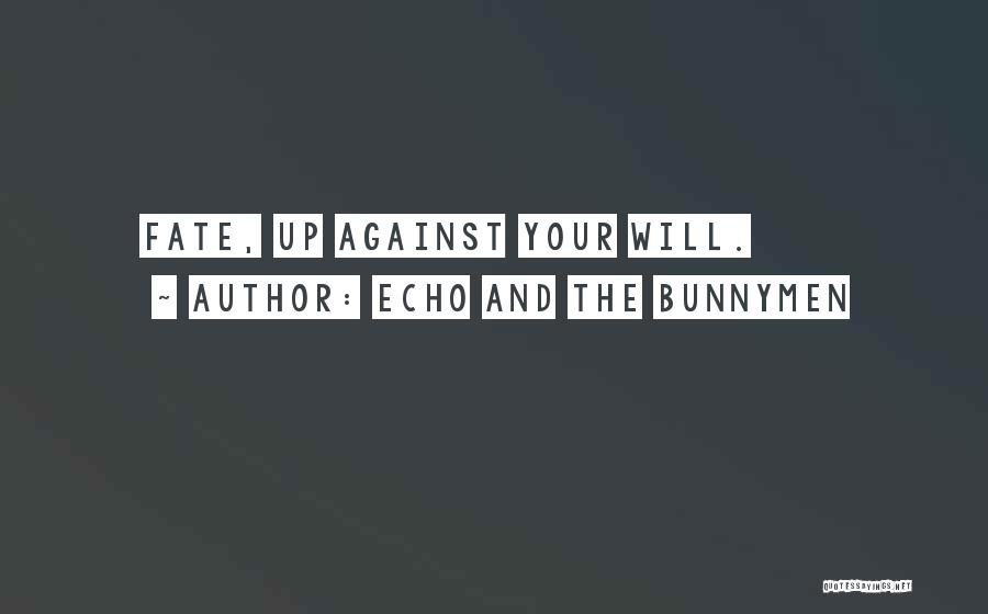 Echo And The Bunnymen Quotes: Fate, Up Against Your Will.
