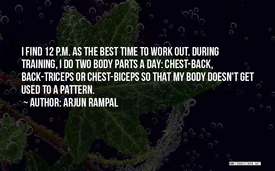 Arjun Rampal Quotes: I Find 12 P.m. As The Best Time To Work Out. During Training, I Do Two Body Parts A Day: