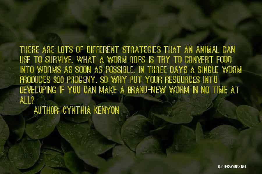 Cynthia Kenyon Quotes: There Are Lots Of Different Strategies That An Animal Can Use To Survive. What A Worm Does Is Try To