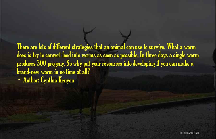 Cynthia Kenyon Quotes: There Are Lots Of Different Strategies That An Animal Can Use To Survive. What A Worm Does Is Try To