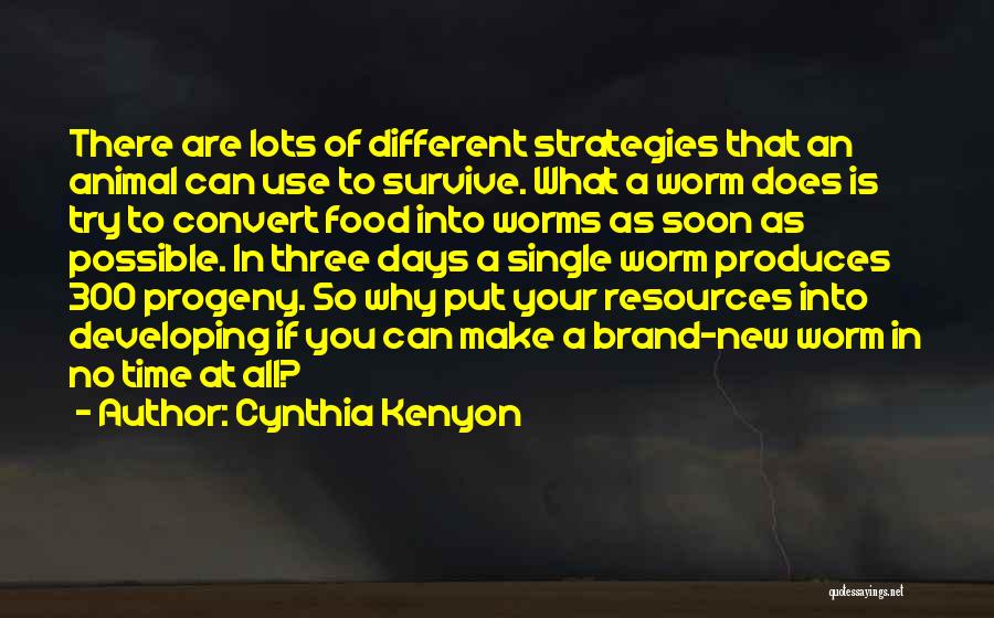 Cynthia Kenyon Quotes: There Are Lots Of Different Strategies That An Animal Can Use To Survive. What A Worm Does Is Try To