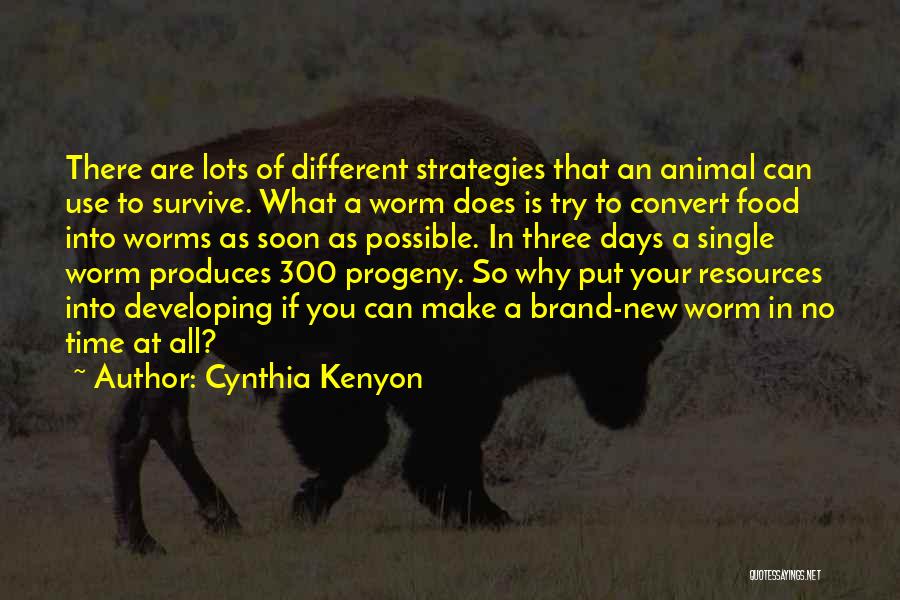 Cynthia Kenyon Quotes: There Are Lots Of Different Strategies That An Animal Can Use To Survive. What A Worm Does Is Try To