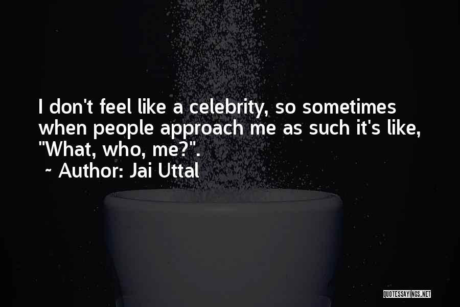 Jai Uttal Quotes: I Don't Feel Like A Celebrity, So Sometimes When People Approach Me As Such It's Like, What, Who, Me?.