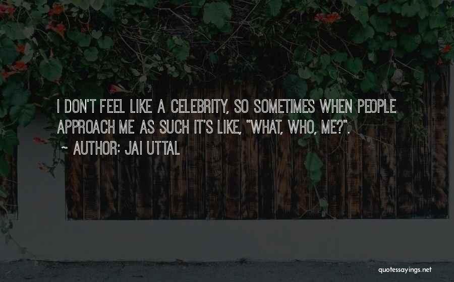 Jai Uttal Quotes: I Don't Feel Like A Celebrity, So Sometimes When People Approach Me As Such It's Like, What, Who, Me?.