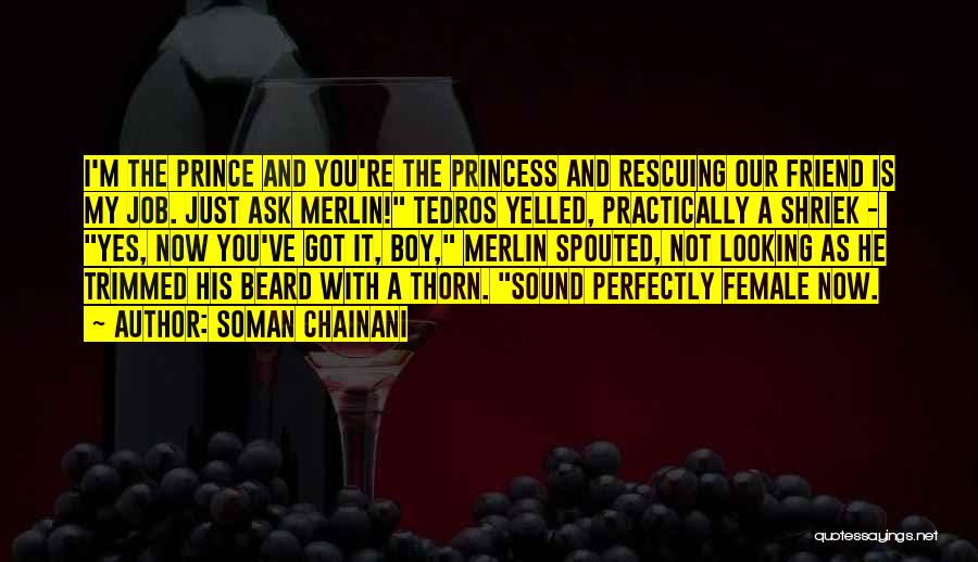 Soman Chainani Quotes: I'm The Prince And You're The Princess And Rescuing Our Friend Is My Job. Just Ask Merlin! Tedros Yelled, Practically