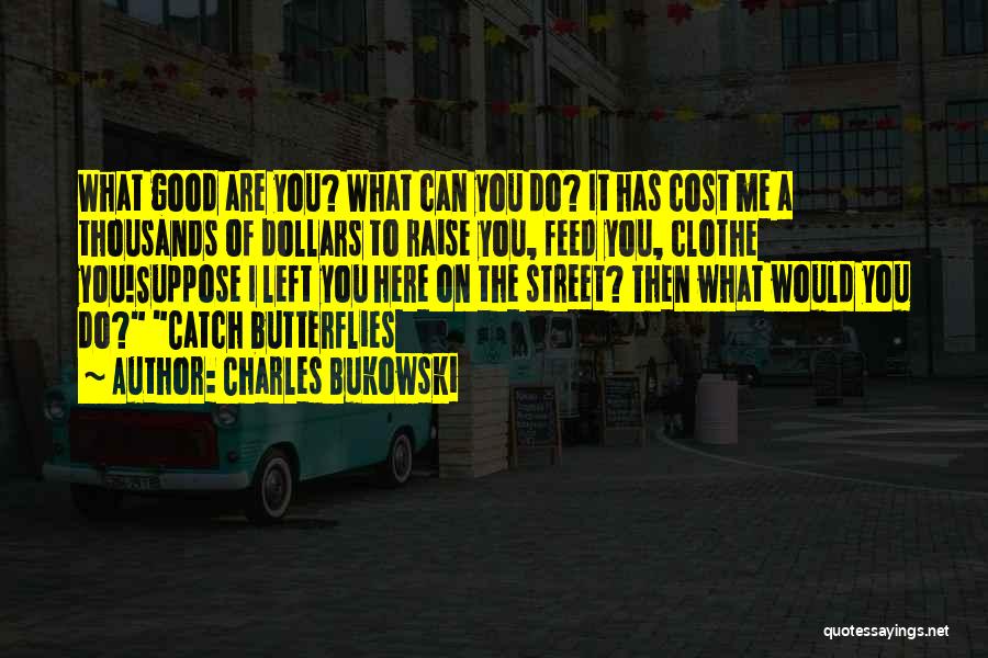 Charles Bukowski Quotes: What Good Are You? What Can You Do? It Has Cost Me A Thousands Of Dollars To Raise You, Feed