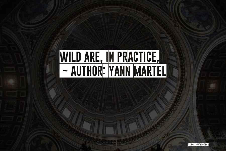 Yann Martel Quotes: Wild Are, In Practice,