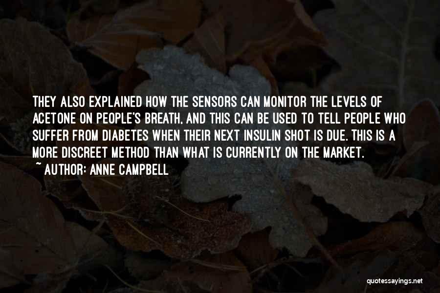 Anne Campbell Quotes: They Also Explained How The Sensors Can Monitor The Levels Of Acetone On People's Breath, And This Can Be Used