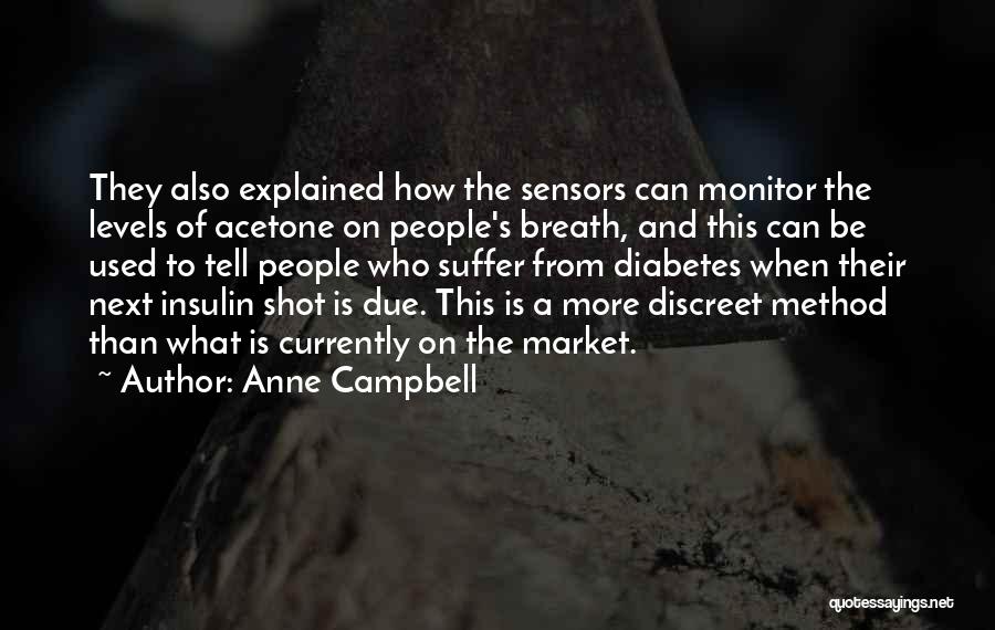 Anne Campbell Quotes: They Also Explained How The Sensors Can Monitor The Levels Of Acetone On People's Breath, And This Can Be Used