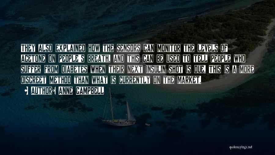 Anne Campbell Quotes: They Also Explained How The Sensors Can Monitor The Levels Of Acetone On People's Breath, And This Can Be Used