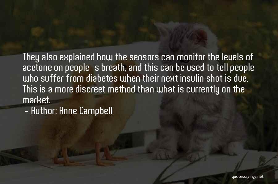 Anne Campbell Quotes: They Also Explained How The Sensors Can Monitor The Levels Of Acetone On People's Breath, And This Can Be Used