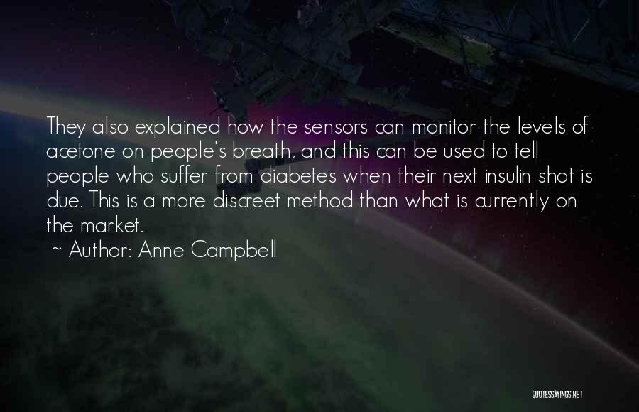 Anne Campbell Quotes: They Also Explained How The Sensors Can Monitor The Levels Of Acetone On People's Breath, And This Can Be Used