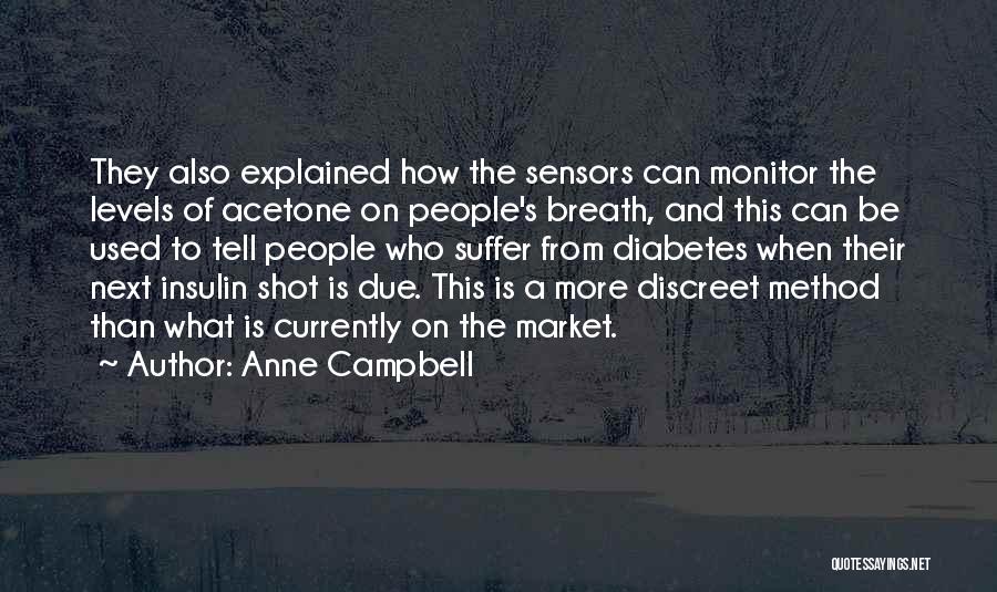 Anne Campbell Quotes: They Also Explained How The Sensors Can Monitor The Levels Of Acetone On People's Breath, And This Can Be Used